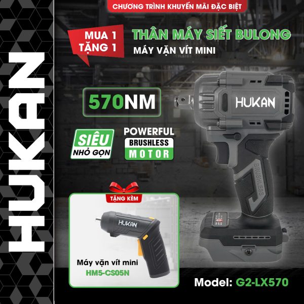 Thân máy chuyên vít Hukan 570N Gen 2 Body G2-LX570