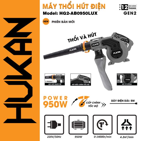 Máy thổi hút điện HG2-AB0950LUX (GEN 2)