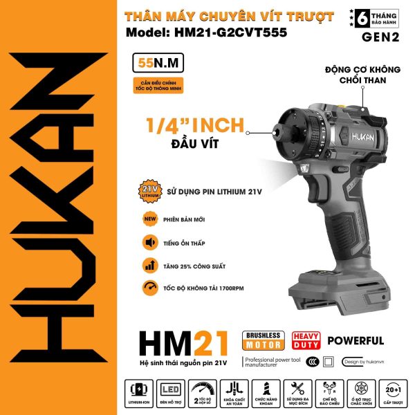 Thân máy chuyên vít trượt HM21-G2CVT555