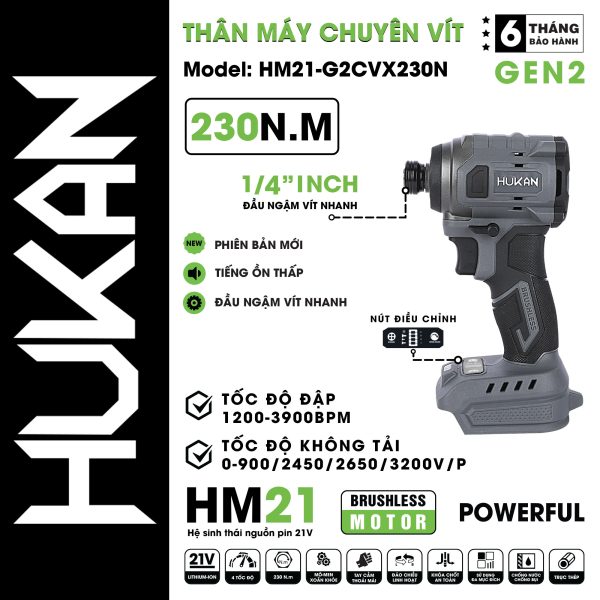 Thân máy Chuyên Vít Body HM21-G2CVX230N