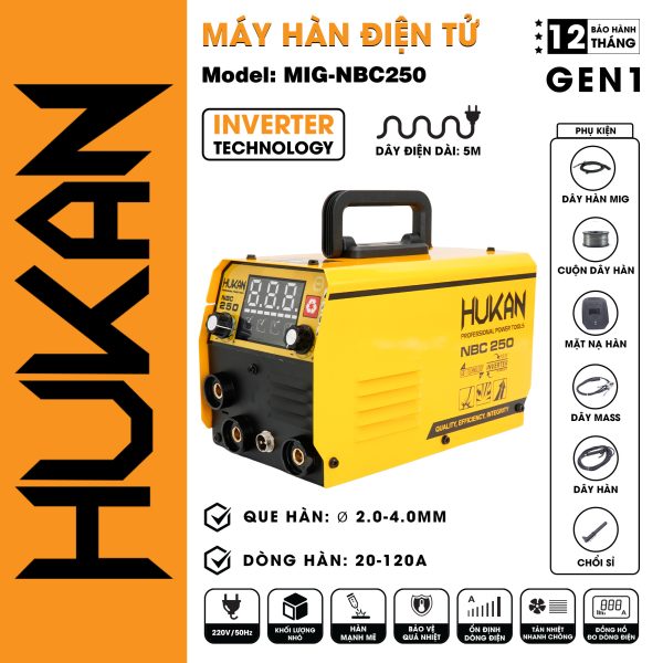 Máy Hàn Que + Hàn MIG + Hàn TIG 3 Chức Năng MIG-NBC250