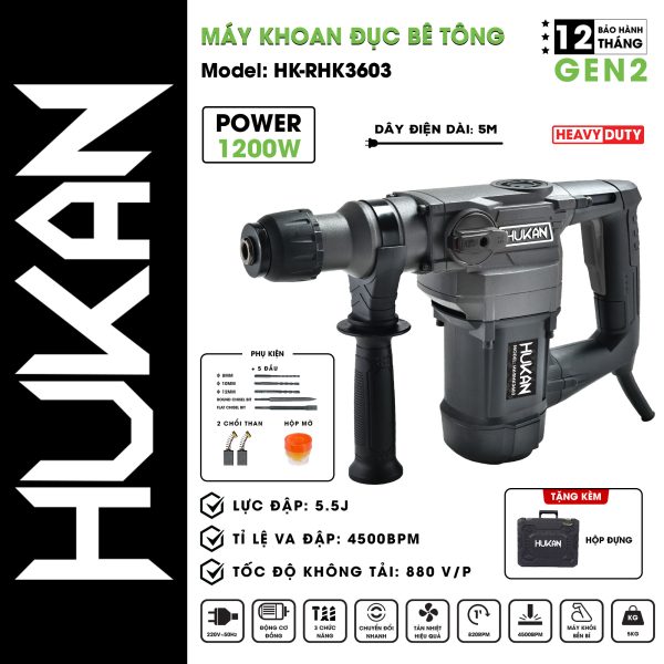 Máy khoan đục 2 chức năng (GEN2) HK-RHK3603
