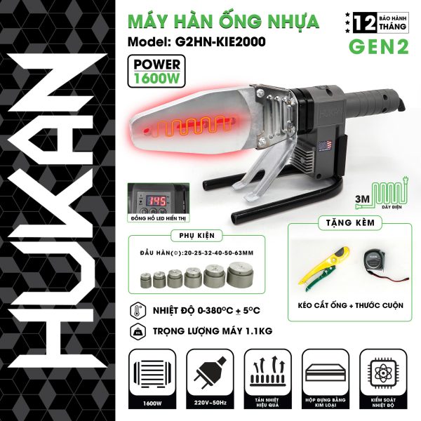 Máy hàn ống nhựa Hukan G2HN-KIE2000