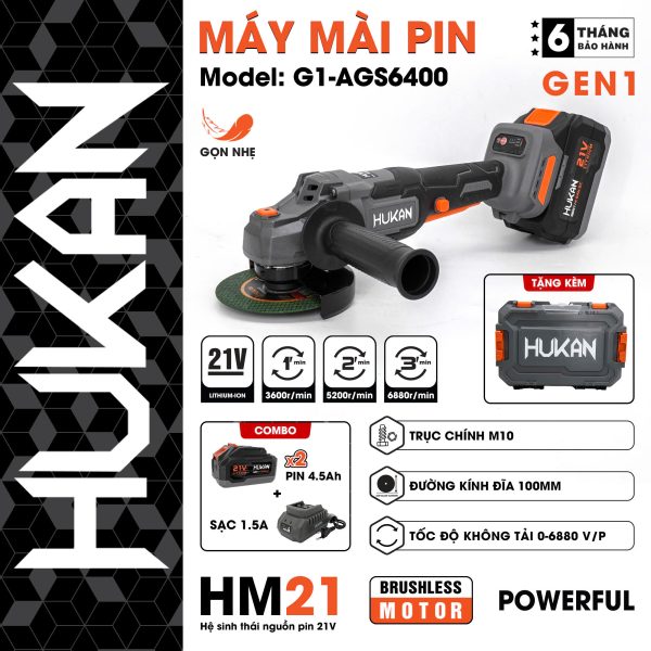 Máy cắt mài 3 tốc độ dùng pin (GEN1) G1-AGS6400