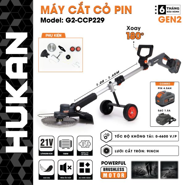 Bộ máy cắt cỏ sử dụng pin (GEN 2) G2-CCP229